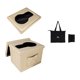 thumbnail image 5 of Inodoro plegable portátil para exteriores, inodoro, cubo de basura, orinal de viaje resistente Beige Blanco, 5 of 9
