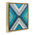 thumbnail image 3 of Stupell Industries Geometric Blue Symmetrical Design Abstract Photography Gold Floater Framed Canvas Art Print Wall Art, 18 x 18, 3 of 9