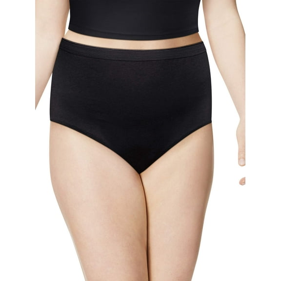 Just My Size Women's Plus Super Value Bonus Cotton High Waist Brief Underwear, 6 2 Bonus Pack