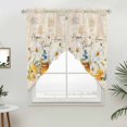 thumbnail image 2 of Swag Valance Curtains for Windows, White Daisy Light Filtering Kitchen Curtains, Spring Floral Elegant Pastoral Botanical Bees Window Treatment Valances for Living Room, 36x63 - 2 PCS, 2 of 9