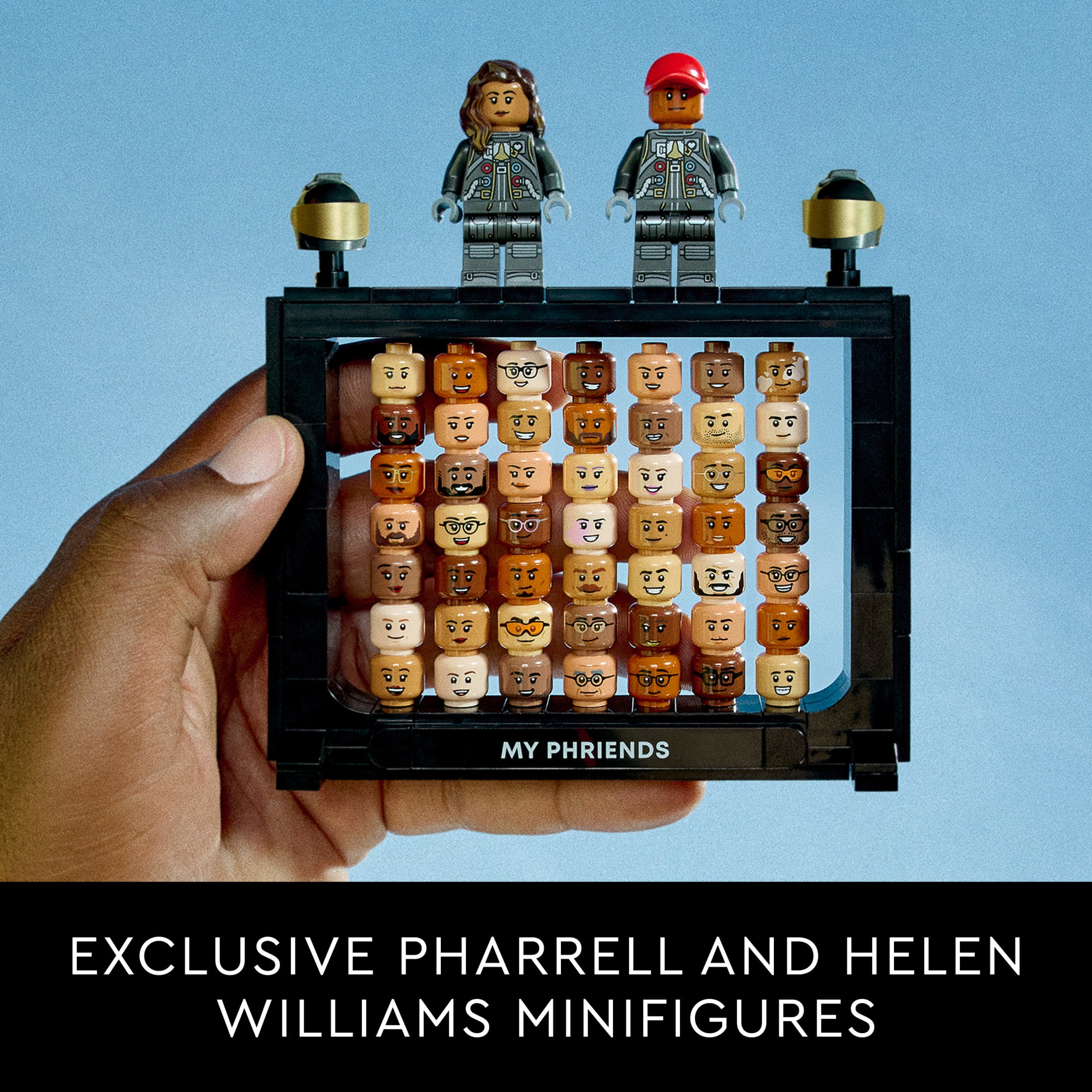 LEGO Icons Over the Moon with Pharrell Williams Set - Model Space Shuttle Building Kit - Gift for Adults - Includes Pharrell and Helen Minifigures with 49 Interchangeable Character Heads - 10391