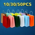 thumbnail image 2 of Bolsa de regalo para fiestas, 10/30/50, bolsa de papel Kraft reciclable, bolsa de compras para el día de San Valentín, bolsa de regalo de dulces para bodas, embalaje de entrega, bolso de mano, 2 of 5