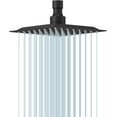 thumbnail image 1 of SDES-6 Inch Rain Shower Head, 6" Square Rainfall & High Pressure Stainless Steel Bath Showerhead, 1/16" Ultra Thin, Waterfall Full Body Coverage with Silicone Nozzle, Matte Black Finish, 1 of 4