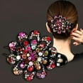 thumbnail image 5 of Rhinestones Flower Hair Clip Ponytail Hairclip Duckbill Hairpin Barrette Crystal Fancy Decorative Hair Accessories For Women, 5 of 10