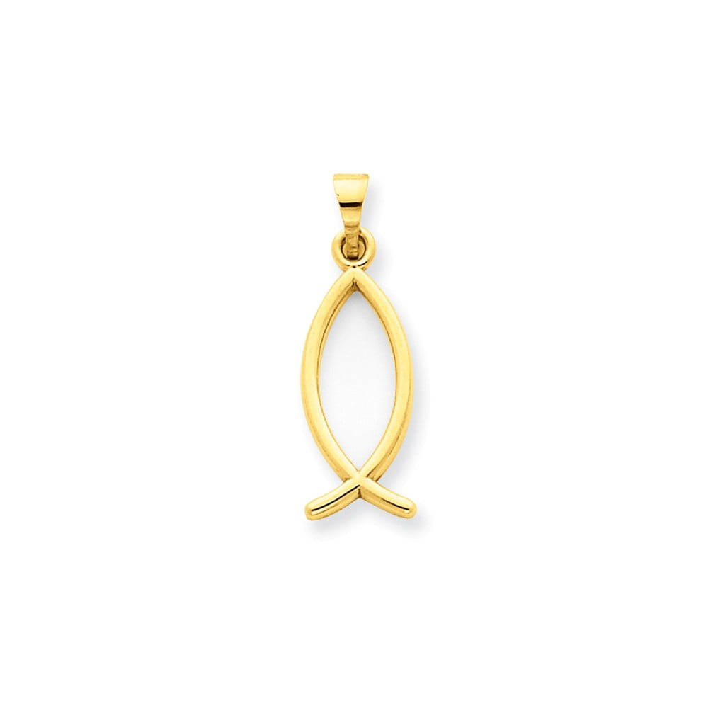 Solid 14k Yellow Gold Ichthus Fish 