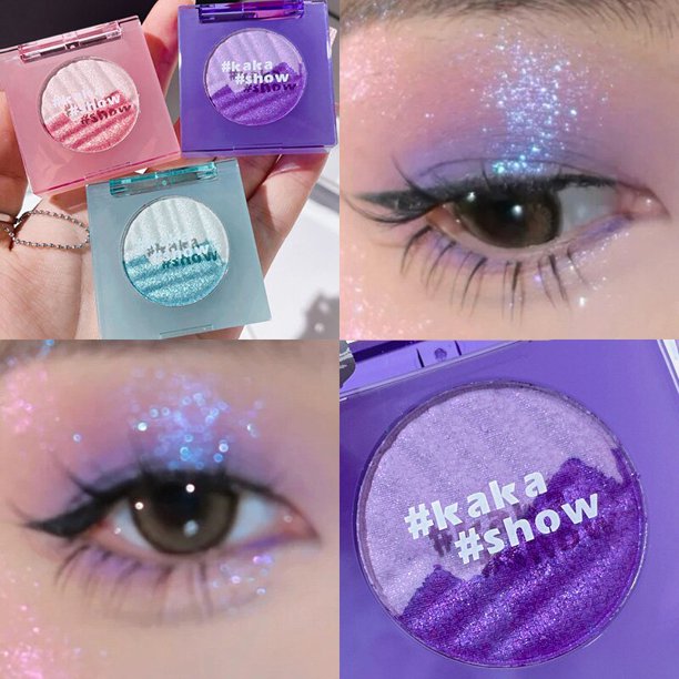 Aurora Dual 2Color Highlighter Powder Chameleon Luminous Illuminator Pearlescent Glitter Eye Brightening Contouring Makeup Plate02 He Qiyong unisex