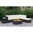 thumbnail image 5 of Bowery Hill Contemporary Rattan Square Patio Ottoman in Brown and Beige, 5 of 5