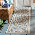 thumbnail image 2 of Safavieh Courtyard Nanda Botanical Indoor/Outdoor Runner Rug, Natural/Blue, 2'3" x 10', 2 of 9
