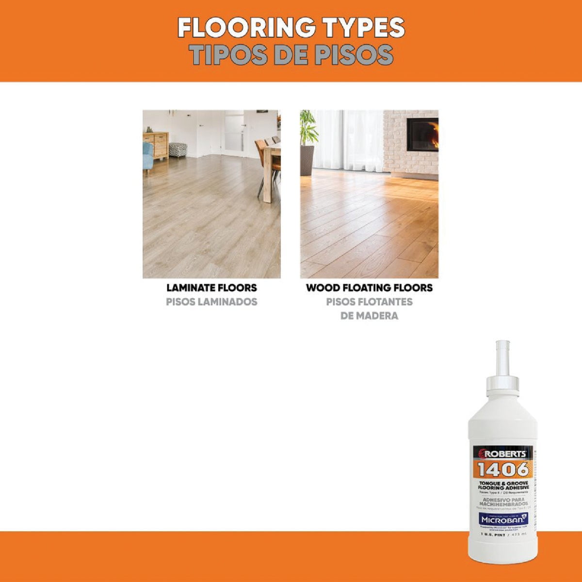 Q.E.P./Roberts Tongue & Groove Engineered Wood and Laminate Flooring Adhesive - Water-Resistant - 1 Pt.