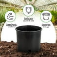 thumbnail image 3 of Pro Cal 5 Gallon Premium Nursery Black Plastic Planter Garden Grow Pots, 5 Pack, 3 of 9