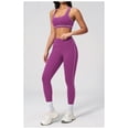 thumbnail image 3 of PISONIC Two Piece Workout Sets for Women Color Block Sports Bra and High Waist Leggings Gym Yoga Active Wear Outfits, 3 of 7