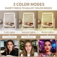 thumbnail image 3 of Odernirror Vanity Mirror with Bluetooth, LED Makeup Mirror for Desk, 5X Magnifier, Dimmable 3 Color Modes, White, 3 of 8