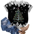 thumbnail image 5 of UngA Women Christmas Shirts Casual Short Sleeve Merry Letter Graphic Blouse Tops Womens Christmas T Shirts (Black,S), 5 of 6