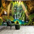 thumbnail image 3 of Gojian Nature Tapestry Forest Tree Sea Cave Wall Hanging, Stream Through Rainforest Landscape Wall Art Tapestry for Bedroom Living room, 3 of 6