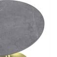 thumbnail image 5 of LeisureMod 27" Round Dining Table with MDF Top and Brushed Gold Stainless Steel Pedestal Base Seats 2-3 Person for Modern Home, Kitchen, Cafes Verve Collection Grey, 5 of 6
