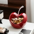 thumbnail image 4 of Ceramic Apple Shaped Decorative Bowl Holiday Fruit Tray for Keys Candy Storage Modern Home Decor for Entryway Desktop Living Room Christmas Ornament, 4 of 5
