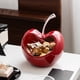 thumbnail image 4 of Adorno de Manzana de Cerámica con Forma de Corazón | Decoración Navideña Roja con Tallo de Metal Plateado o Negro | Llavero para Recibidor | Decoración Navideña Moderna para Sala de Estar, 4 of 6