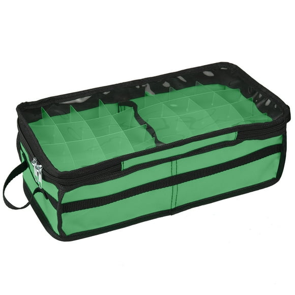 Boîte de Rangement pour Ornements de Noël avec Couvercle en PVC, Tissu Oxford 600D Rangeant les Ornements de Noël et Contenant de Rangement pour Accessoires des Fêtes avec Séparateurs