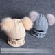 thumbnail image 4 of Gorro de lana para niños, conjunto de bufanda y gorro de punto con doble bola y piel de mapache sintética, 4 of 4