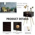 thumbnail image 4 of Giantex Nightstand W/2 Drawers, End Side Table w/Natural Legs for Small Spaces(2, Espresso), 4 of 6