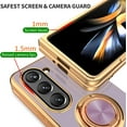 thumbnail image 3 of Compatible for Samsung Galaxy Z Fold 5 Case with Ring Holder Kickstand [with Magnetic] Soft TPU Shockproof Electroplated Protective Phone Case for Galaxy Z Fold 5 Purple, 3 of 12