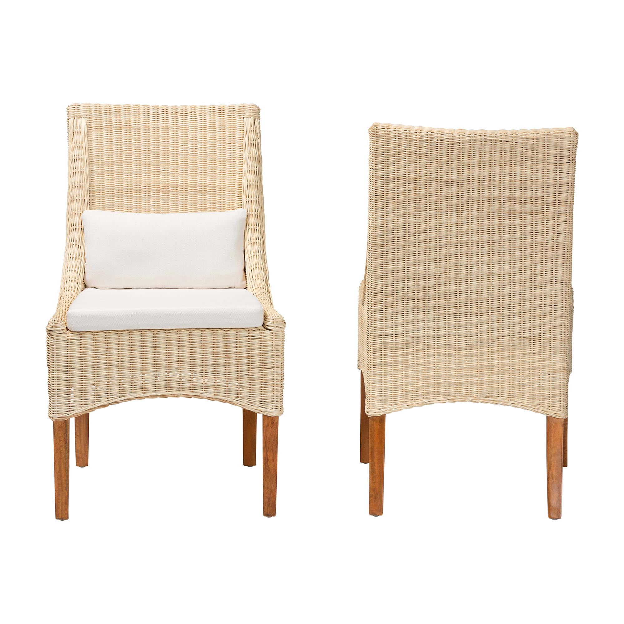 bali & pari Haybourne Boho Dining Chair, 2-Piece, Natural Rattan