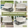 thumbnail image 4 of Crestlive 2-Seater Outdoor Patio Loveseat with Soft Cushions, All-Weather Outdoor Couch Patio Furniture, Beige, 4 of 9