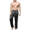 thumbnail image 1 of Men's Satin Lounge / Sleep Pants Silk Satin Pajamas Pyjamas Pants Sleep Bottoms Nightwear Sleepwear Trousers, 1 of 8