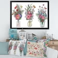 thumbnail image 3 of Designart 'Transparent Vases With Bouquets of Wildflowers II' Farmhouse Framed Art Print, 3 of 4