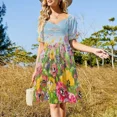 thumbnail image 4 of Peter Rabbit Vestido de manga corta vestidos para mujer vestido de noche mujer, 4 of 7