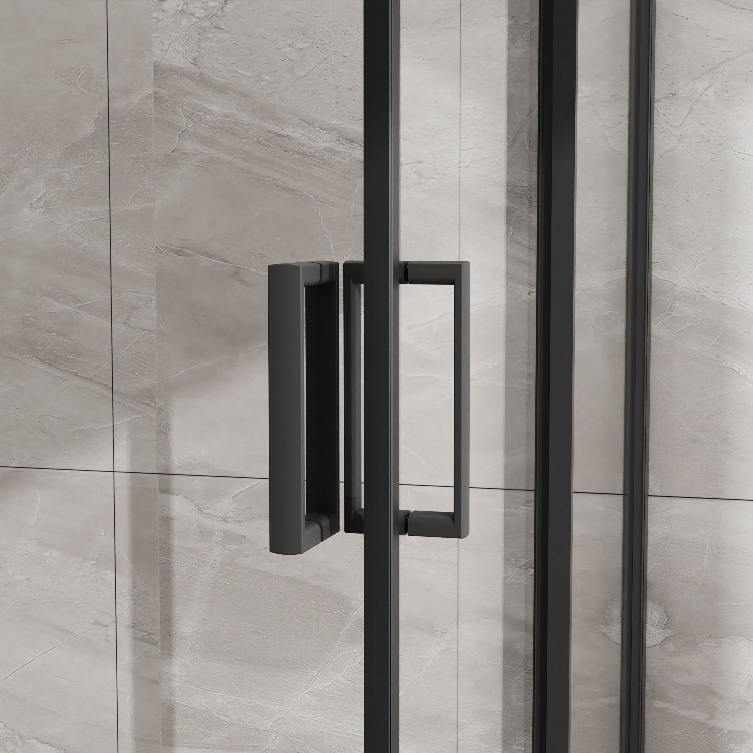 Corner Shower Door, Shower Enclosure with 1/5 in. Clear Tempered Glass Panels, Sliding Opening, 36 in.D x 36 in. W x 72 in. H