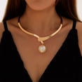 thumbnail image 1 of Collar de perlas de moda exagerada europea y americana, collar simple con pequeñas cuentas doradas Joker, cadena de clavícula exquisita, joyería para mujeres, 1 of 6