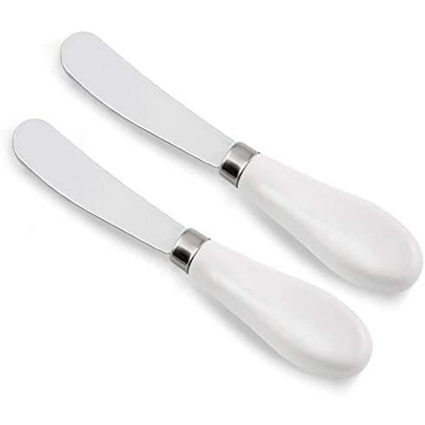 Butter Knife,Stainless Steel Blade with Ceramic Handle,5.9Inch Set of
