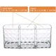 thumbnail image 3 of Porta brochas de maquillaje con 3 compartimentos, organizador de lápices de cejas acrílico transparente pequeño y brillante para tocador, 3 of 5