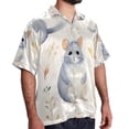 thumbnail image 2 of Tmall Men's Short Sleeve Printed Poplin Shirt with Spread Collar Tops - Casual Button Down Summer Beach Shirt for Men and Women, 2 of 6