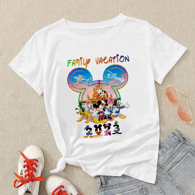 Disney Minnie Mouse Princesses Women's T-shirt 2023 Fashion Sweet Style Cute Girl Clothes Summer Casual Vacation Female T ShirtKids-4T(1pc) Gao Jinjia LED