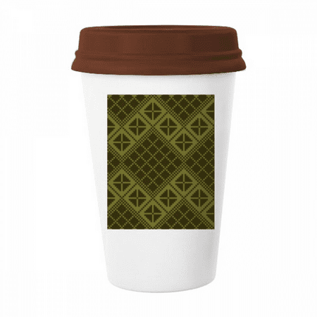 

Green Rhombus Triangle Illustration Pattern Mug Coffee Drinking Glass Pottery Cerac Cup Lid