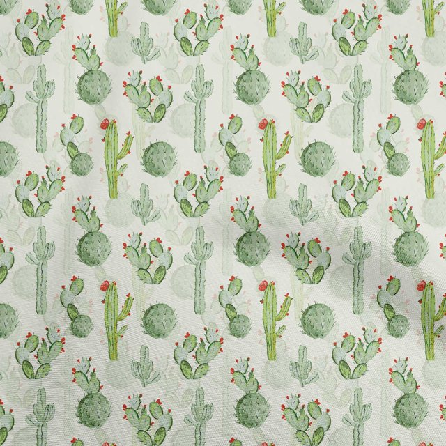 oneOone Rayon Pear Green Fabric Cactus Sewing Craft Projects Fabric Prints By Yard 56 Inch Wide