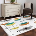 thumbnail image 3 of Orange Turquoise Runner Rug 2.7x5 FT, Non Slip Entryway Carpet, Boho Yellow Grey Color Block Bohemian Washable Soft Floor Carpet Entrance Mat Non-Shedding Throw Rug for Hallway Laundry Room Bedside, 3 of 9