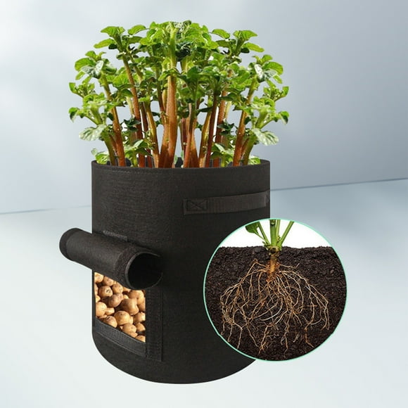 Dvkptbk 1 PCS 7 Gallon Growing Bag Easy to Planter Pot with Flap and Handles Garden Planting Bags for Potato Tomato and Other Vegetables Breathable Fabric Cloth The Felt Storage & Organization