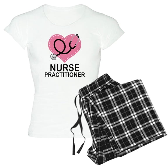 CafePress - Nurse Practitioner Heart Women's Light Pajamas - Women's Short Sleeve Print T-Shirt and Pants Light Cotton Pajama Set