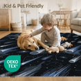 thumbnail image 4 of ODIKA 6'x9' Washable Area Rug Field Constellation Grid Uranus Themed Galaxy Meteorite Starry Playful for Family Room, Living Room, Master Bedroom, Non-Slip, Easy Care, 4 of 7
