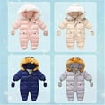 thumbnail image 4 of Liacowi Toddler Baby Girls Boys Zipper Down Jumpsuits with Gloves, Winter Snowsuit Coat Romper Jumpsuit Outfits, 4 of 8