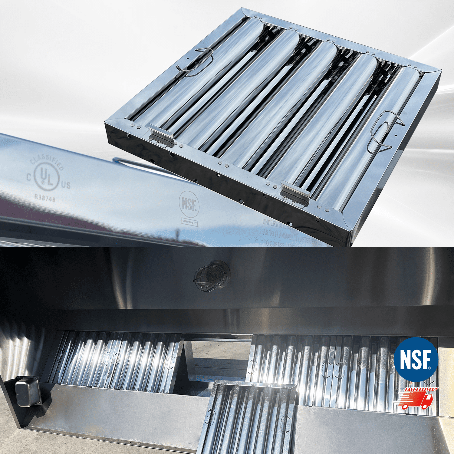 Cooler Depot 7 FT Commercial Kitchen Hood (hood only) NSF Certified