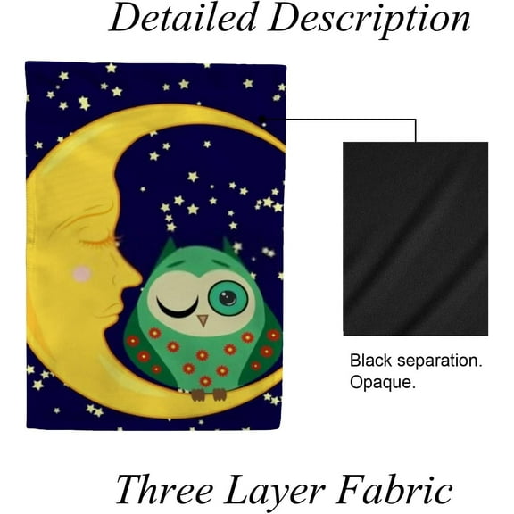 SKYSONIC Garden Flag Cute Sleeping Owl in Moon Circles House Sports Flags 12x18 in Polyester Decorative Flags for Home Garden Flowerpot