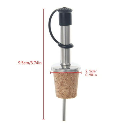 

Stainless Steel Wine Oil Bottle Pourer Vinegar Spout/ Natural Cork