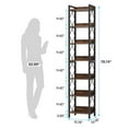 thumbnail image 2 of Topcobe 7-Tier Corner Shelf, 78.7" Narrow Bookshelf Corner Bookcase, Modern Furniture for Indoor, Brown, 2 of 4