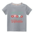 thumbnail image 1 of Pisexur Mode Mignon pour Tout-Petits Garçons Filles Couleur Unie Col Rond Saint-Valentin Imprimé Cœur Manches Courtes, 1 of 4
