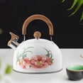 thumbnail image 1 of Hervidor de agua portátil con silbato y mango de madera, gran capacidad de 3 l, para uso doméstico, hervidor de agua con sonido, tetera para café, té,, 1 of 8