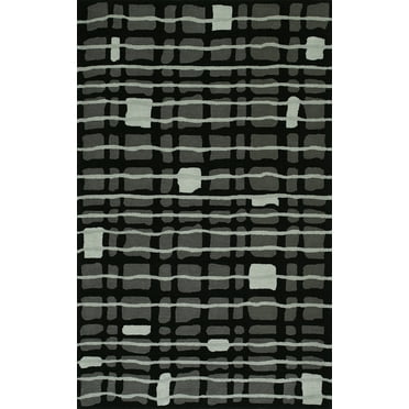 Dalyn Santino Area Rug SO40 So40 Black Black Rows Banded 3' 6" x 5' 6" Rectangle